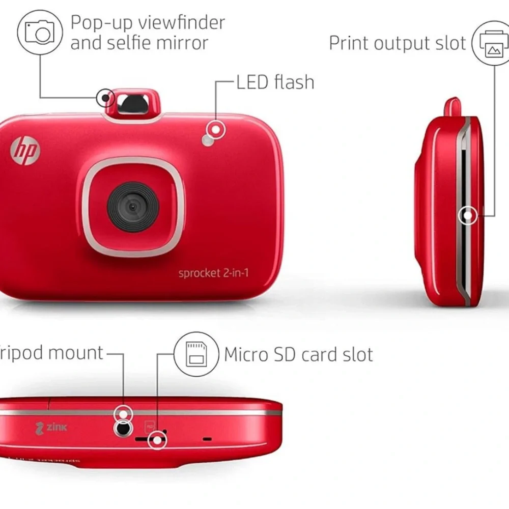 NIB HP Sprocket 2-in-1 Photo Printer and Instant Camera